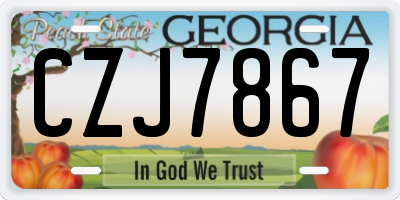 GA license plate CZJ7867