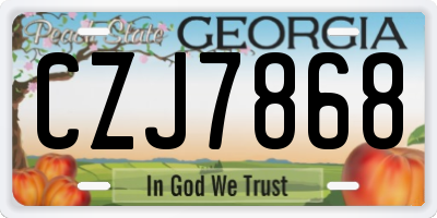 GA license plate CZJ7868