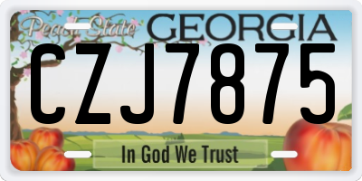 GA license plate CZJ7875