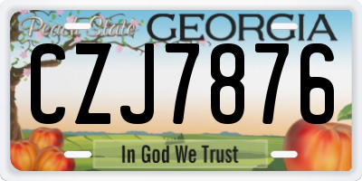 GA license plate CZJ7876