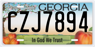 GA license plate CZJ7894
