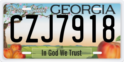 GA license plate CZJ7918