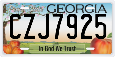 GA license plate CZJ7925