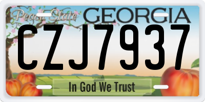 GA license plate CZJ7937