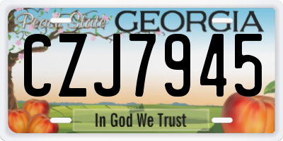 GA license plate CZJ7945
