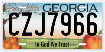 GA license plate CZJ7966