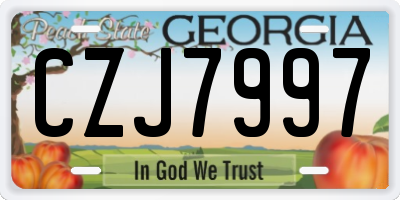 GA license plate CZJ7997
