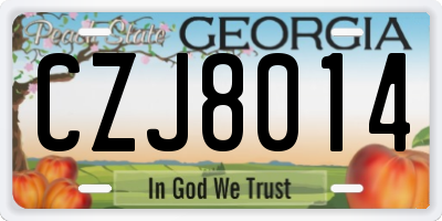 GA license plate CZJ8014