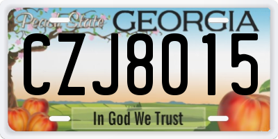 GA license plate CZJ8015