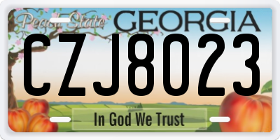 GA license plate CZJ8023