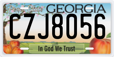 GA license plate CZJ8056