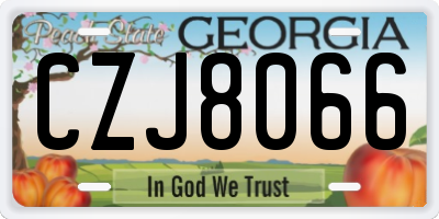 GA license plate CZJ8066