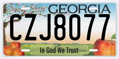 GA license plate CZJ8077
