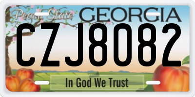 GA license plate CZJ8082