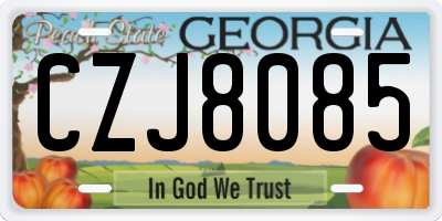 GA license plate CZJ8085