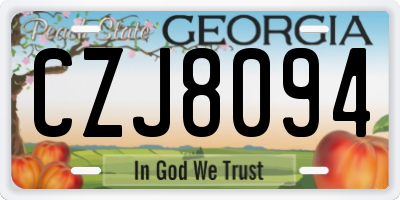 GA license plate CZJ8094