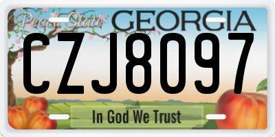 GA license plate CZJ8097
