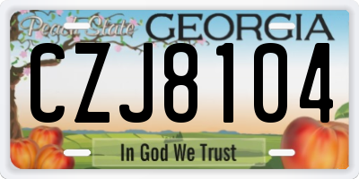 GA license plate CZJ8104