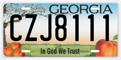 GA license plate CZJ8111