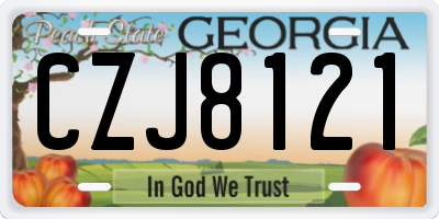 GA license plate CZJ8121
