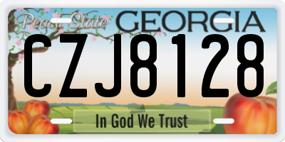 GA license plate CZJ8128