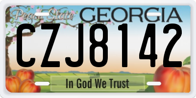 GA license plate CZJ8142