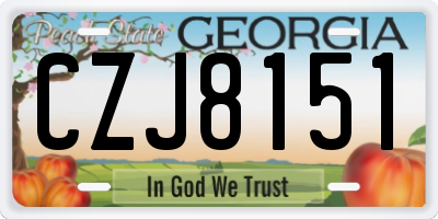 GA license plate CZJ8151