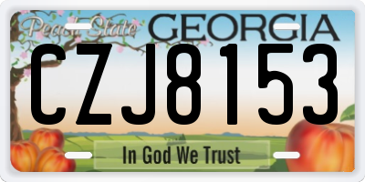 GA license plate CZJ8153