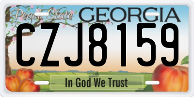 GA license plate CZJ8159