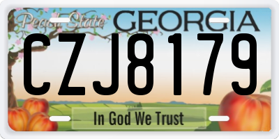 GA license plate CZJ8179