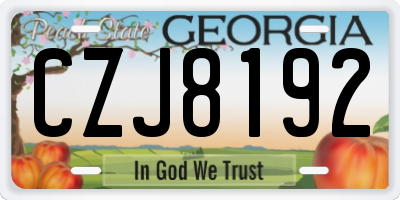 GA license plate CZJ8192