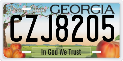 GA license plate CZJ8205