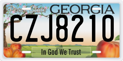 GA license plate CZJ8210