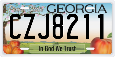 GA license plate CZJ8211
