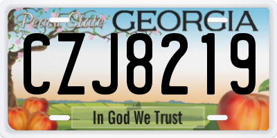 GA license plate CZJ8219