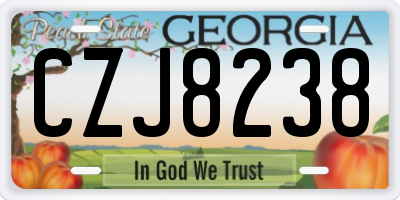 GA license plate CZJ8238