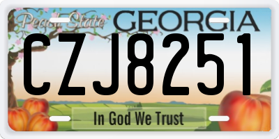 GA license plate CZJ8251