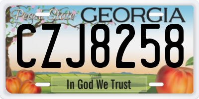 GA license plate CZJ8258