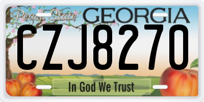 GA license plate CZJ8270