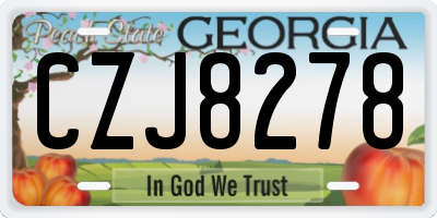 GA license plate CZJ8278