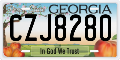 GA license plate CZJ8280