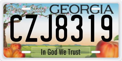 GA license plate CZJ8319