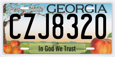 GA license plate CZJ8320