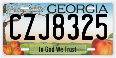 GA license plate CZJ8325