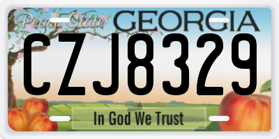 GA license plate CZJ8329
