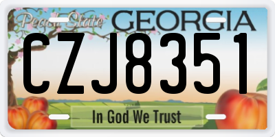 GA license plate CZJ8351