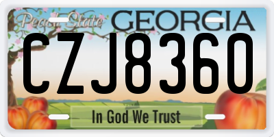 GA license plate CZJ8360
