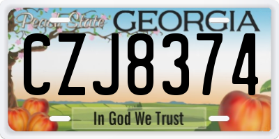 GA license plate CZJ8374