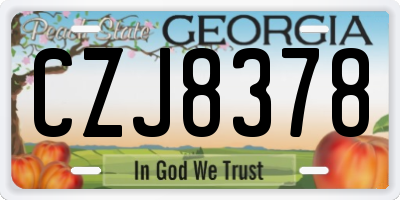 GA license plate CZJ8378