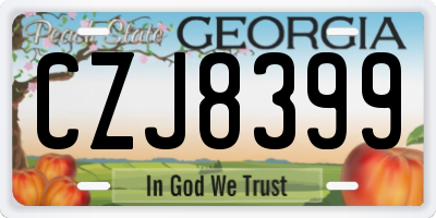 GA license plate CZJ8399